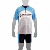 BPLUMEN  | Dres Apache MTB krátký rukáv, 3 kapsy, modrá/šedá/bílá